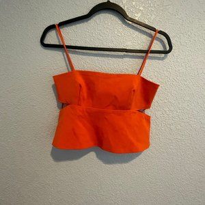 NWT - Zara orange cutout croptop